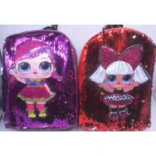 Рюкзак дитячий /3020/ шкір/зам  "Лялька LOL" з пайєтками 30*22*10см6кол.  (1/6/96)
