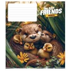 Тетрадь уч. "Школярик" 12л.# /3434K/ "The best friends" ИД лак (нейт) (30/300)