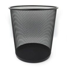 Кошик для паперу круглий "JO" /DSCN2089-BK/ D23-D19*27cm, чорний метал (1/24)