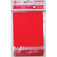 Заготовка для листівок "SANTI" /952276/ 10*15 см 5шт.,червоний, 230г/м2 (1/100)
