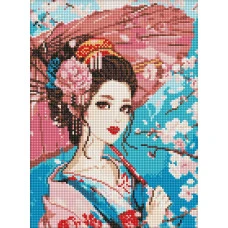 Алмазна мозаїка "Ідейка" /AMO8058/ "Японська красуня" 30*40см