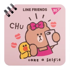 Блокнот 110х110/80  подвійна спіраль "YES" /151750/ "Line Friends" Chu (1/30/60)