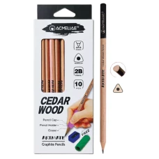 Олівець ч/г "Acmeliae" /43104/ 2B "Cedar Wood" з чинкою та тримачем-гумкою (10/120)