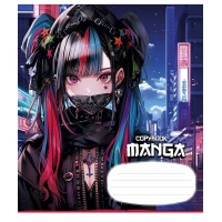 Зошит уч. "Школярик" 24арк.== /3323L/ "Manga style" глітер (дівчинка) (25/200)