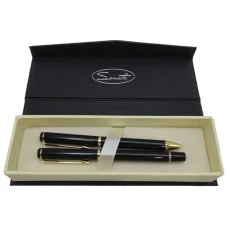 Ручка подарункова 2 шт. "Sonata" /BR-901-2/  кулькова+ролер  чорні із золотом