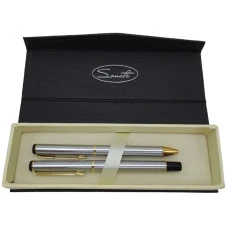 Ручка подарункова 2 шт. "Sonata" /BR-901-1/  кулькова+ролер срібло+золото