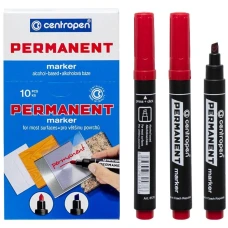 Маркер "Centropen" /8576/02/ перманентний, 1-4,6мм, червоний (10)