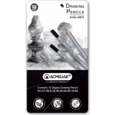 Набір графітних олівців "Acmeliae" /44053/ 12 видів у метал.коробці (1/12/72)