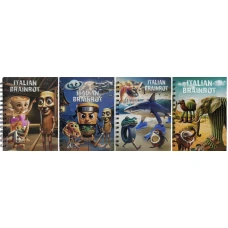 Блокнот А5/80арк. /1813-27/ на спіралі "Меми Italian Brainrot" тв.обкл., #