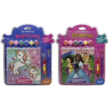 Розмальовка /206/ "Єдиноріг принцеса" 10арк. 25*35см, пензлик, фарба, воск.олівці (1/48)