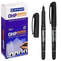 Маркер Centropen 2634 черн. перманентный OHP 0,3мм (10)