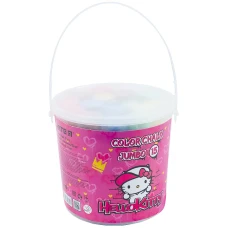 Крейда кольорова 15 шт. JUMBO "Kite" /HK21-074/ Hello Kitty, відерце (1/24)
