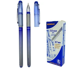 Ручка гелева пиши-стирай "SCHOLZ" /3007-6SCH/ 0,7мм, гумовий грип, синя, S-ERASE (12/144/1728)