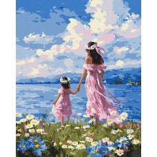 Картина за номерами "Ідейка" /KHO8758/ "Мати і дочка" 40*50см