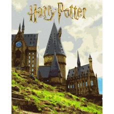 Картина за номерами "Ідейка" /KHO5232/ WB "Harry Potter: Пейзаж Гоґвортсу з фарбами металік" 40*50см