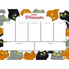 Планер магнітний з алмазною мозаїкою "Ідейка" /AMP20343/ "Котики" 32*40см