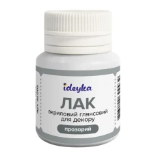 Лак акриловий глянцевий "Ідейка" /AL002/ 20 мл (прозорий) (1/40)