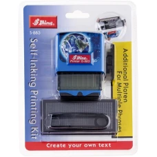Штамп самонабірний "Shiny" /S-883син./ 4-рядки, розмір поля 47х18мм ,"Планета Земля" синій (1/12)