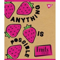 Тетрадь уч. "YES" 12л.== /765073/ "Fruits color" крафт, белила (10/250)