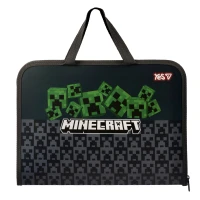 Папка-портфель А4+ на блискавці FC "Yes" /492355/ "Minecraft.Creepers" з ткан. ручк. (1/24/48)