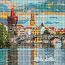 Алмазна мозаїка "Ідейка" /AMO7217/ "Вечірня Прага"  40х40см