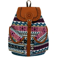 Рюкзак молодіжний "JO" /8792-1/ "Візерунки" 37*31*16см, білий+рож. (1/10)