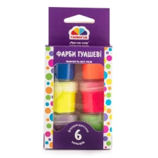 Гуаш "ГАММА'UA" Творчість"  6 кол. 10 мл /400207/ флуоресцентні (1/12)