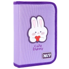 Пенал твердий "YES" /533740/  1 відділ. з двома клапанами HP-04 Cute Bunny 14*21*4см (1/48)