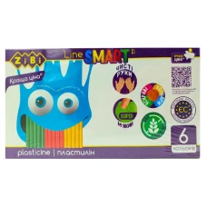 Пластилін "ZiBi" 6кол. /ZB.6221/ 120г. SMART Line (1/12/120)