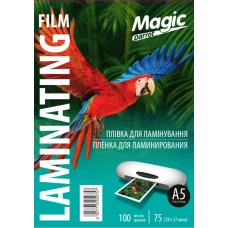 Плівка для ламінування "Magic" Карт. уп. глянець ф. А5 (154mm*216mm) (100арк.) товщ. 75(38/37) мкм /0757/0750