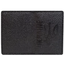 Обкладинка ID Паспорт "4PROFI" /53827/799/ екошкіра Ukraine Тризуб тиснення (Флоренція чорна перламутр) (1/25)