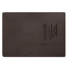 Обкладинка Паспорт "4PROFI" /53834/539/ екошкіра Passport Ukraine Тризуб тиснення (Франклін темний нікель) (1/25)