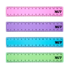 Лінійка 15см "YES" /370728/ "Orange Line" кольорова, прозора (1/48)