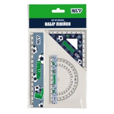 Набір лінійок "Yes" /370709/ (3 предмети) "Football", лінійка 15 см (1/25/400)