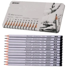 Набір графітних олівців "Raffine" /7000-12TN/ 8В-2Н, 12шт, метал. уп. (1/12/72)