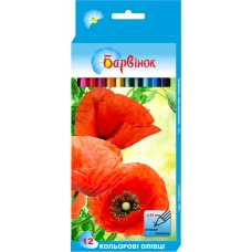 Олівці кольорові "Барвінок" 12 кол. /5-202/2/ "Квіти" (1/12/240)