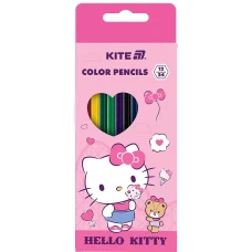 Олівці кольорові "Kite" 24 кол./12шт. /HK25-054-1/ ДВОСТОРОННІ, Hello Kitty (1/12)