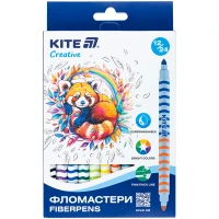 Фломастери "Kite" 12шт/24кол. /K-1151/ ДВОСТОРОННІ, Creative (1/12)