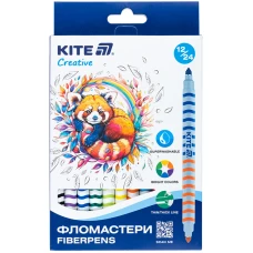 Фломастери "Kite" 12шт/24кол. /K-1151/ ДВОСТОРОННІ, Creative (1/12)