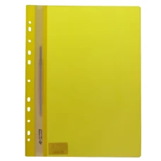 Швидкозшивач пл. європерф. А4 "4OFFICE" /4-240-03/ Жовтий, глянець (10/240)