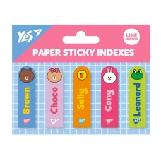 Індекс регістри "YES " /170410/ ПАПЕРОВІ "Line Friends", 55*15мм  (5диз.*20арк.) (1/24/288)