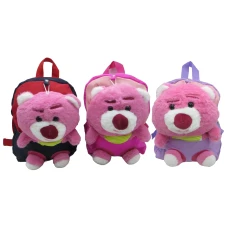 Рюкзак дитячий /2350/ "З іграшкою-рожевий ведмідь" 24*20см, мікс (1/30)