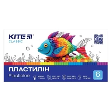 Пластилін восковий "Kite" /K-081/ 6кол., 120г. Classic (67727) (1/40)