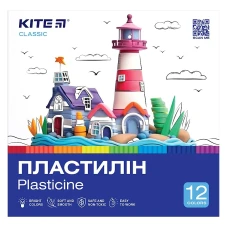 Пластилін восковий "Kite" /K-1086/ 12кол., 240г. Classic (67729) (1/20)