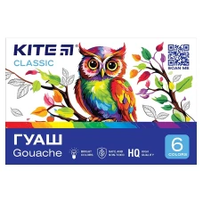 Гуаш "Kite" 6 кол. 20 мл /K-062/ Classic (67686) (1/27)