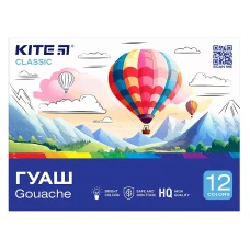 Гуаш "Kite" 12 кол. 20 мл /K-063/ Classic (67688) (1/12)
