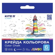 Крейда кольорова 6кол. "Kite" /K-073/ Classic Jumbo (67634) (1/20) Крейда кольорова 6кол. "Kite" /K-073/ Classic Jumbo (67634) (1/20)