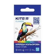 Крейда кольорова 12 шт. "Kite" /K-075/ Classic (67636) (1/12) Крейда кольорова 12 шт. "Kite" /K-075/ Classic (67636) (1/12)