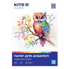 Папір для акварелі "Kite" /K-268/ А3/10 арк. 200г/м2, Classic (67732) (1/50)