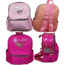 Рюкзак дитячий /704/ шкір/зам "Сердце з прозорими блискітками" 31*23*12см 3кол.  (1/6/60)